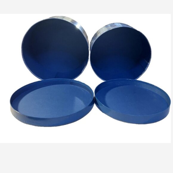 (2) Vintage Keepsake / Hat Box Blue W/Art of Scottish Golfer Robert Maxwell - Picture 5 of 7